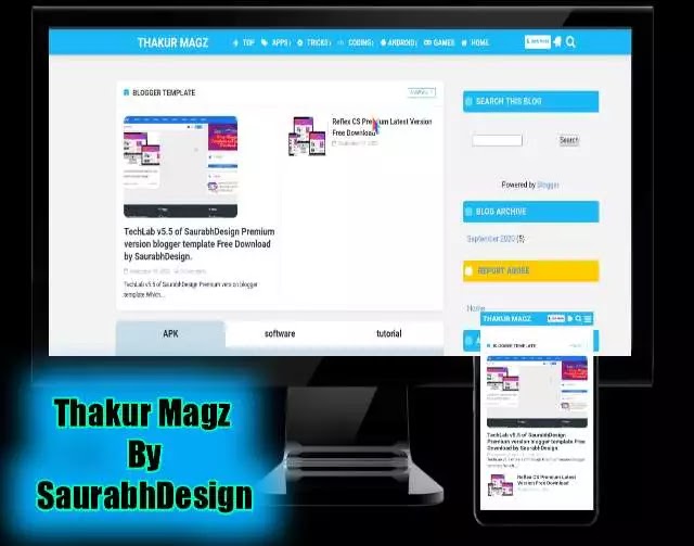 Thakur Magz Premium Blogger Templates Free Download By SaurabhDesign.