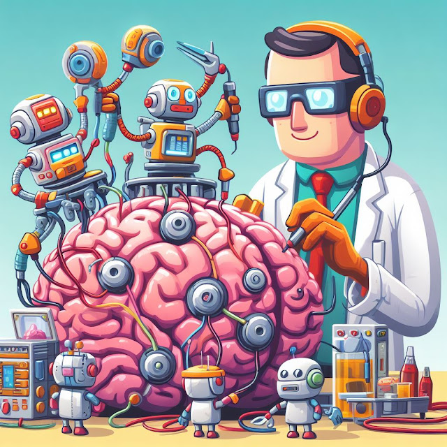 A doctor working in brain animated picture