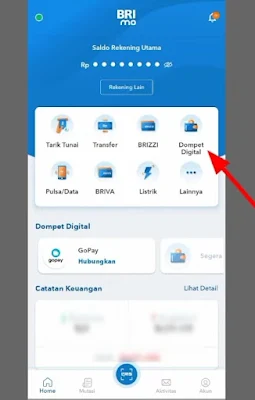 Cara top up gopay lewat brimo