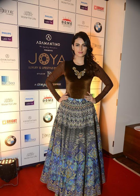 Mandana Karimi in Multi Pleated Skirt at Joya Luxury and Lifestyle Exhibition Announcement