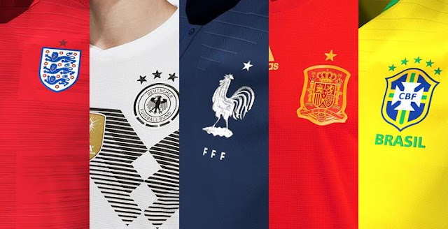 Os uniformes das seleções da Copa 2018