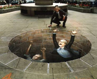 3D Illusion Chalk Drawings