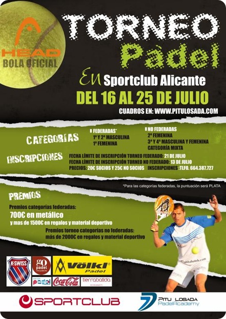 Torneo Padel Sport Club Alicante Julio 2010