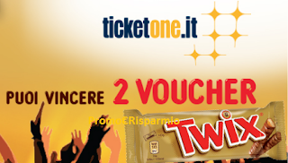 Logo Twix e Ticketone 2017: vinci 120 voucher da 25 euro