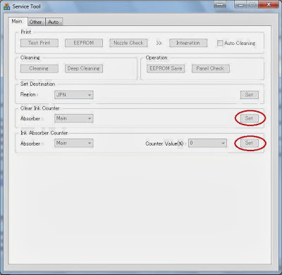 click Set absorb ink counter