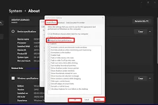 Mematikan Animation Effects Melalui Performance Options