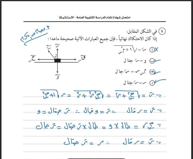 نموذج امتحان استاتيكا متوقع بالاجابات للصف الثالث الثانوى 2023 اعداد الاستاذ/عصام عبد الكريم