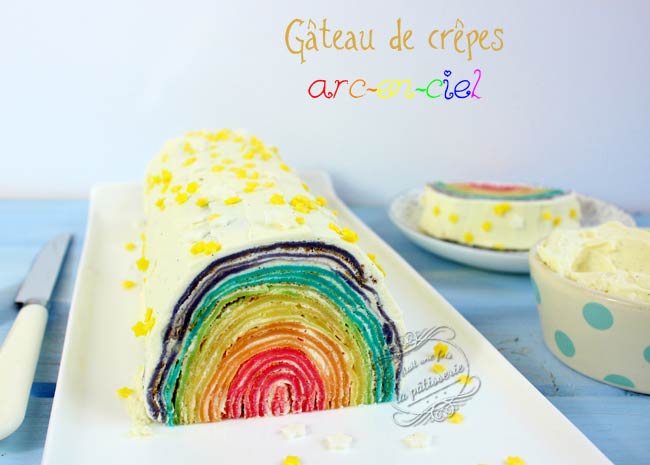 gateau de crepes arc en ciel