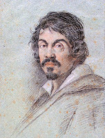 Portrait of Michelangelo Merisi da Caravaggio by baroque painter Ottavio Leoni in 1621