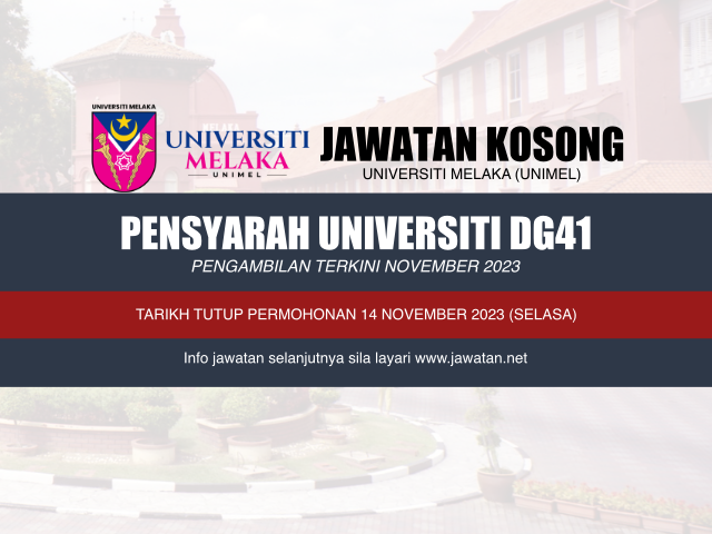 Jawatan Kosong Universiti Melaka (UNIMEL) November 2023