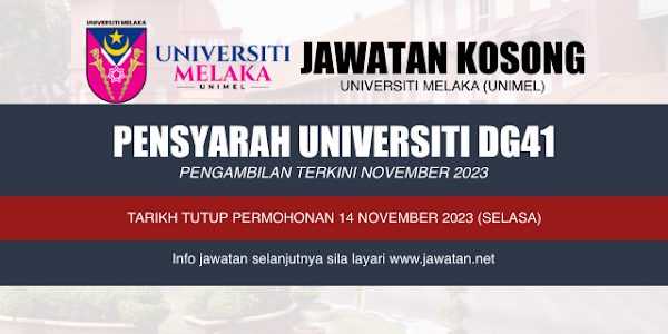 Jawatan Kosong Universiti Melaka (UNIMEL) 2023