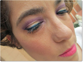 Maquillaje en amarillo y morado