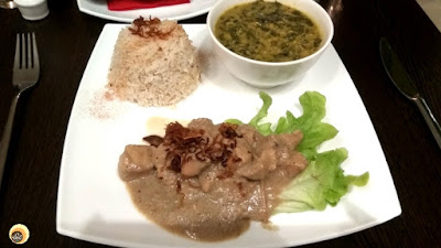 Poulet Masala, Moong Daal with Rice at Falaque Bangladeshi Restaurant, Nyon