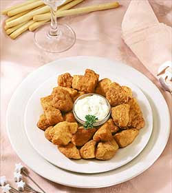 Turkey's breadcrumbs in Honey Mustard's dip