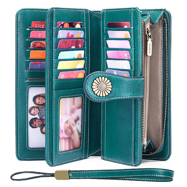 Genuine Leather Credit Card Holder with RFID Blocking