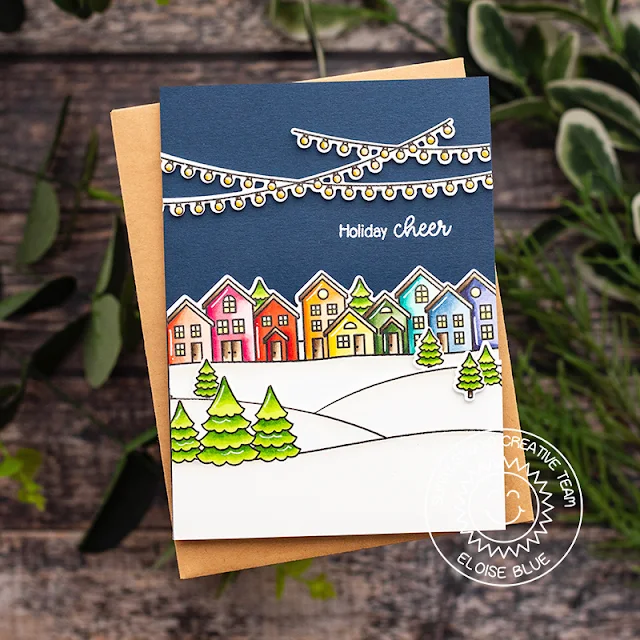 Sunny Studio Stamps: Scenic Route Winter Themed Holiday Cards by Eloise Blue