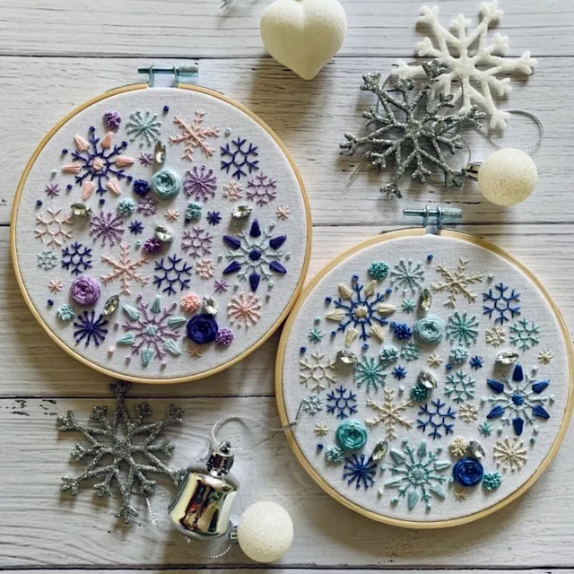 Detailed Snowflake Winter Embroidery