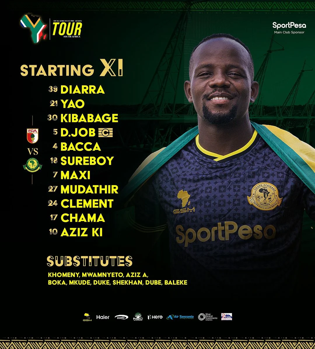 KIKOSI cha Yanga Vs FC Augsburg Leo Tarehe 19 July 2024