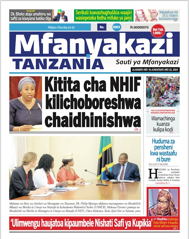 HABARI KUBWA KWENYE MAGAZETI YA LEO ALHAMISI MEI 16, 2024