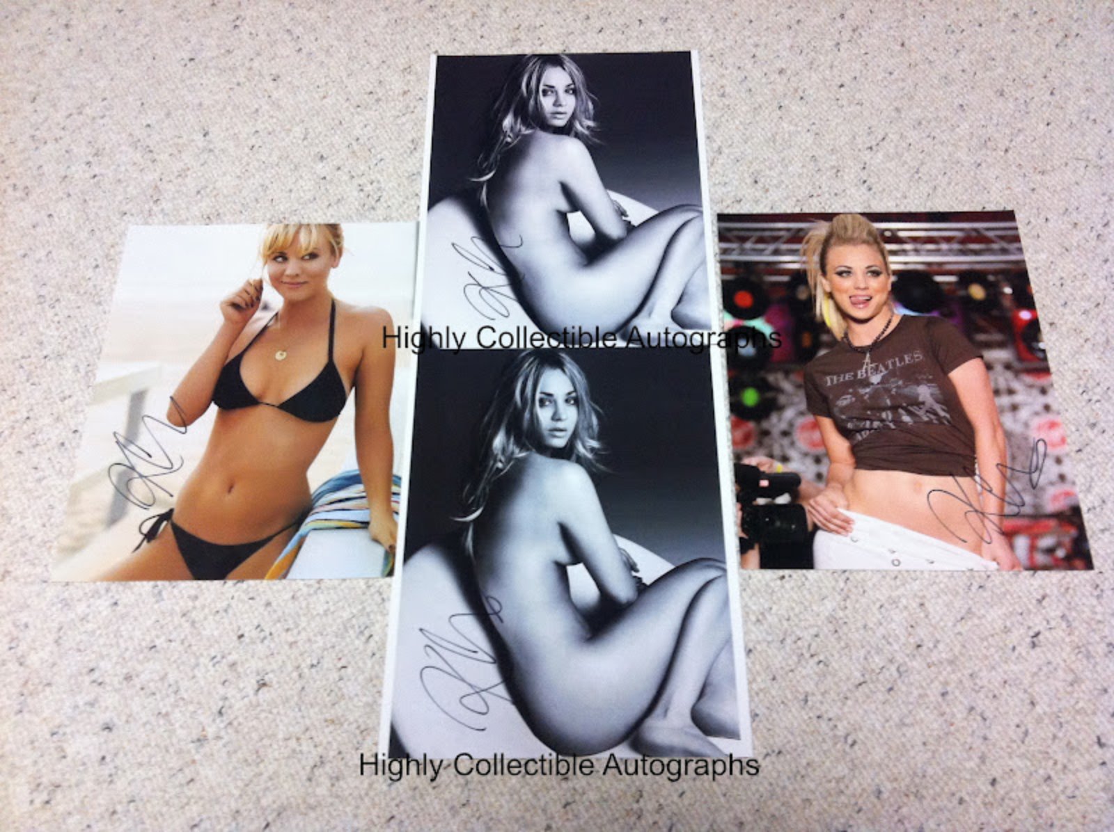 Highly Collectible Autographs: Kaley Cuoco from The Big Bang Theory.