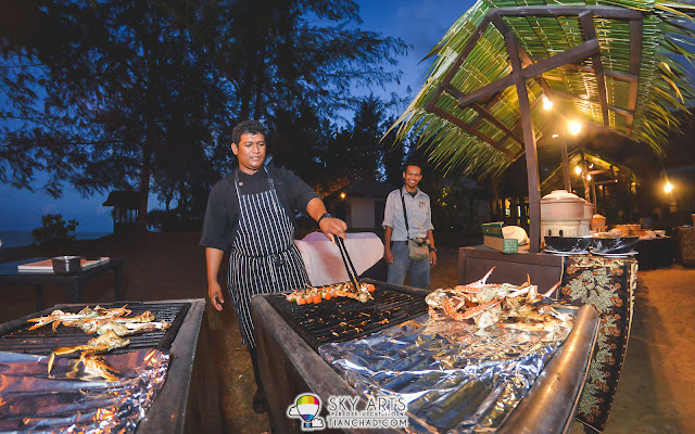 Fresh grilled seafood at Tanjong Jara Resort