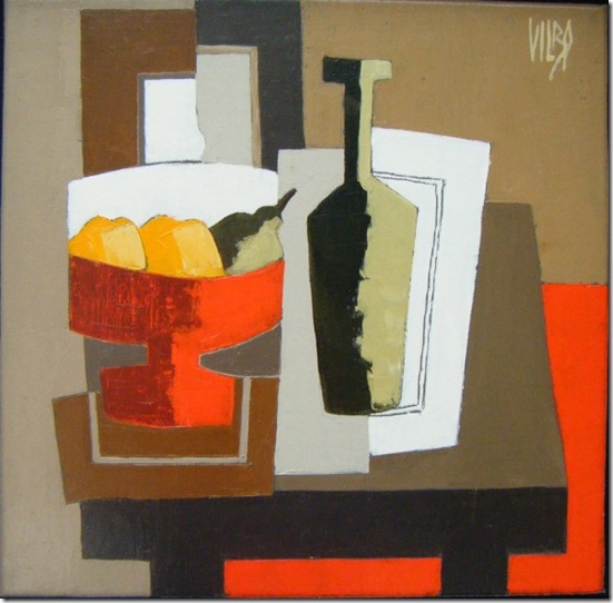 Bouteille et coupe á la fenétrea-Alain-Vilbo-ENKAUSTIKOS
