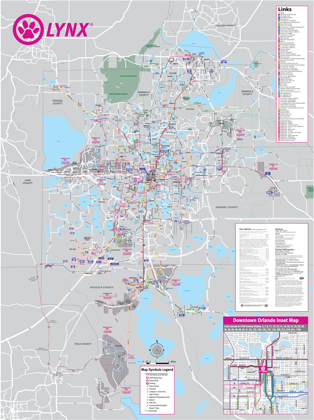 Dwika Sudrajat: Orlando Florida Map Large - Lynx Bus and 