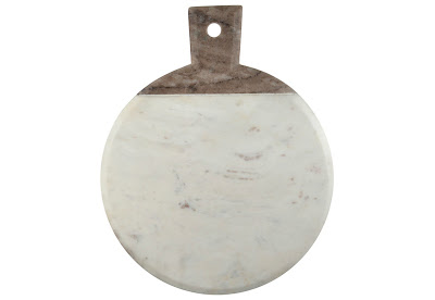 Wheel & Barrow Marble Cheeseboard with Grey Handle