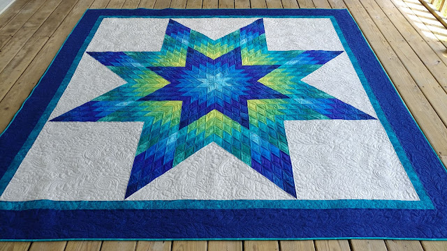 Glowing Lone Star quilt by Slice of Pi Quilts for Craftsy