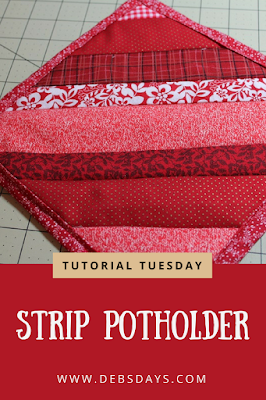 Homemade Quilted Fabric Strip Potholder Sewing Project