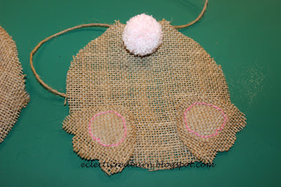 Eclectic Red Barn: Adding pink thread to feet on bunny