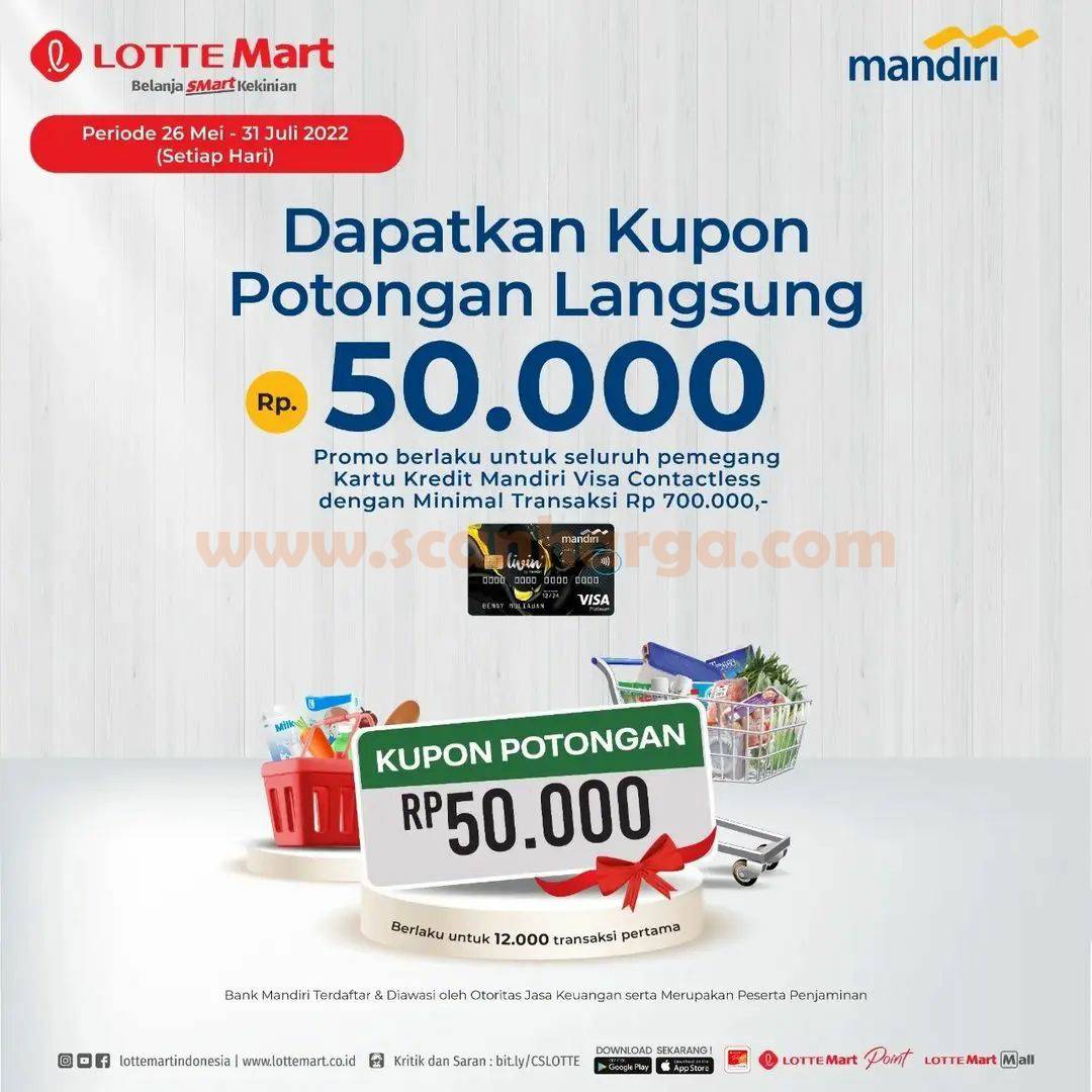 LOTTEMART Promo Kupon 50RB dengan Kartu Kredit Mandiri