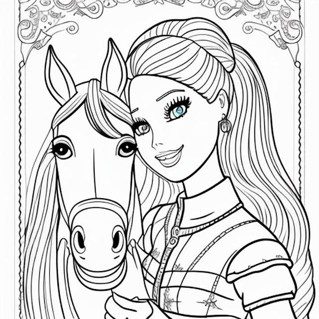 Barbie Coloring Pages, For Kids, For Girls, Printable, Free, Barbie, Coloring, Page