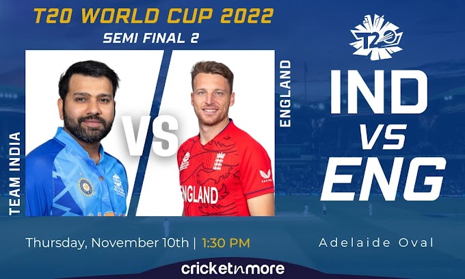 India vs England  T20 World Cup semi-Final Live Streaming Thursday 10 Nov 