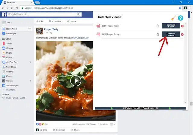 Download Videos from Facebook-Chrome Extension