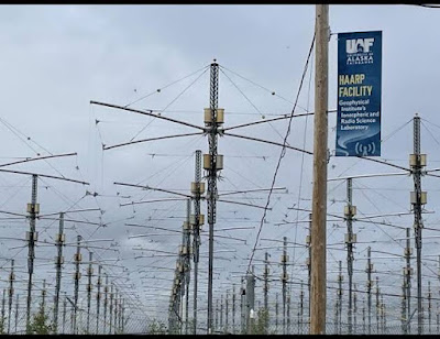 The 180-antenna HAARP array is spread across a 40-acre site at Gakona, Alaska.