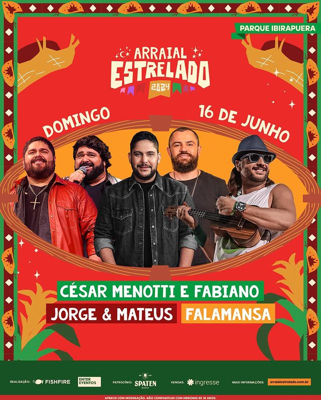 16/06/2024 Shows de Jorge e Mateus, César Menotti e Fabiano e Falamansa em São Paulo [Parque Ibirapuera]