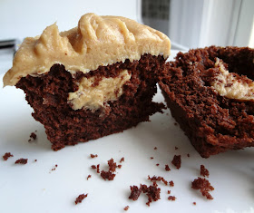 Dark Chocolate Peanut Butter Cupcakes