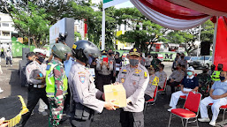 Polda Lampung Lepas Tim Pendistribusian Bantuan 5000 Paket Sembako Dari Yayasan Tzu Chi Budha