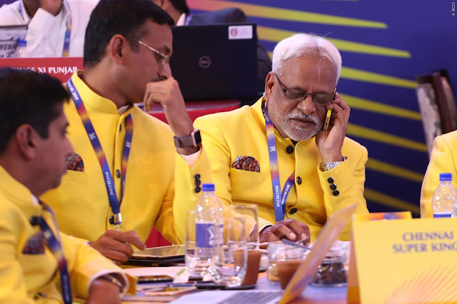 CSK during the Indian Premier League ( IPL ) 2019 Player Auction held at the JW Marriott Resorts and Spa (Jaipur ) on the 18th December 2018