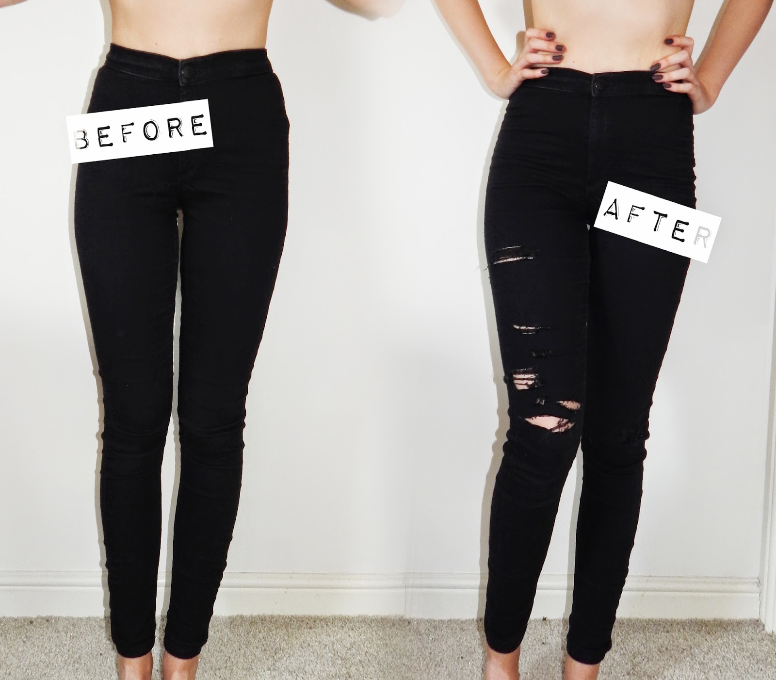 DIY Ripped Skinny Jeans  Juliette Stephenson - UK Fashion and Beauty Blog