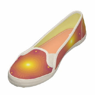 Orange Tropical Flowers Women's Mini Slip On Shoes