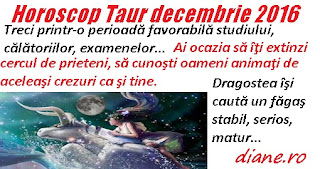 Horoscop decembrie 2016 - Taur