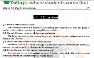 11th Class Computer Chapter 3 Short Questions pdf - ICS 1st Year