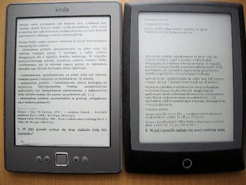 Cybook Frontlight HD vs Kindle, konwersja przez mejla vs reflow