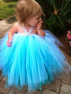 Model tutu dress elsa frozen untuk anak perempuan