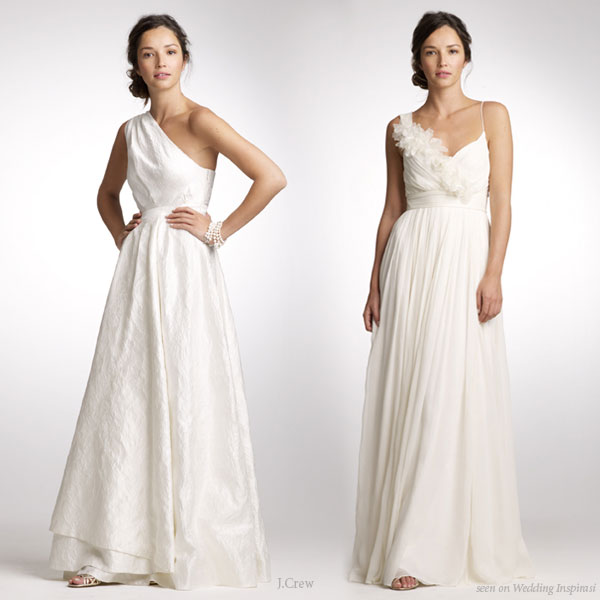 J Crew Lovely One Shoulder Wedding Dresses 2012