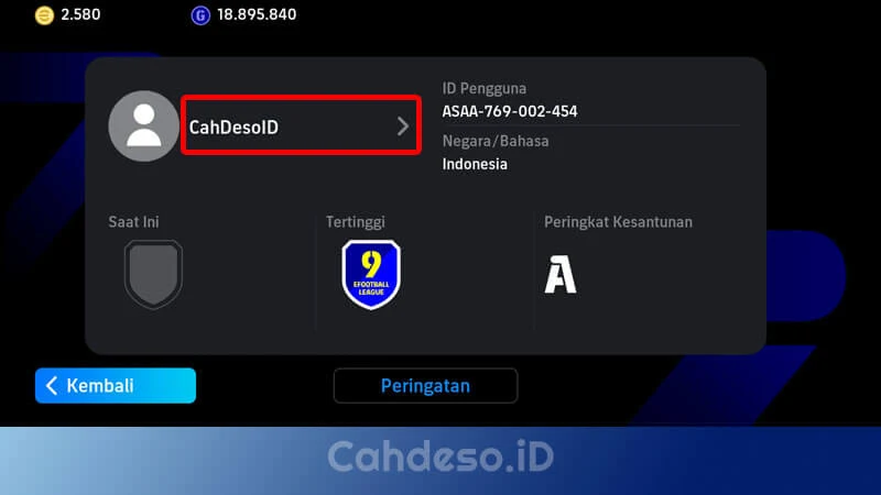 Cara Mengubah Nama Akun di PES eFootball™ 2024 Mobile