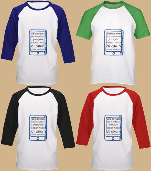 model kaos raglan bahan katun kombed 100%