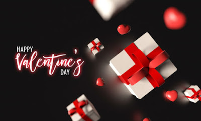 Valentine Gift Box and Falling Heart